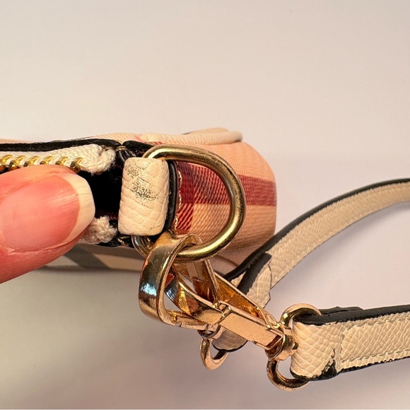 Plaid Checkered Academia Preppy Beige Clutch Strap Crossbody Purse - Picture 6 of 9